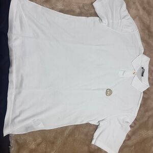 Versace White Shirt with Gold Button